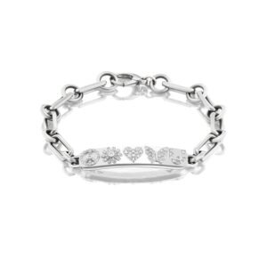 Diamond Manifestation ID with Small Soho Chain Bracelet