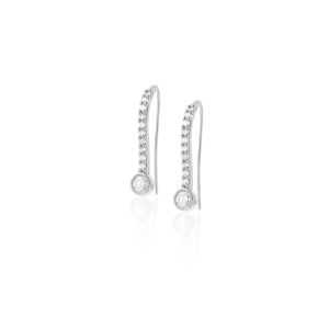Diamond Bezel French Hook Earrings