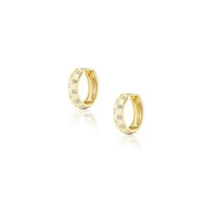 14k Waterdrop Diamond Huggie Earrings