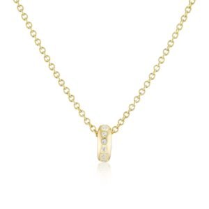 14k Classic Diamond Orbit Bead Only or on Cable Chain Necklace