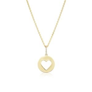 14k Open Heart Pendant Necklace - 20"