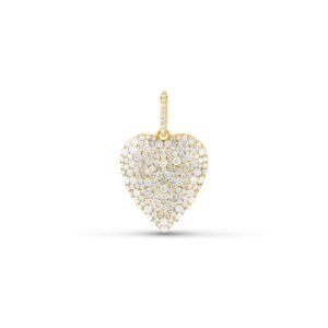 14k Forever in Love Diamond Cobblestone Heart Pendant